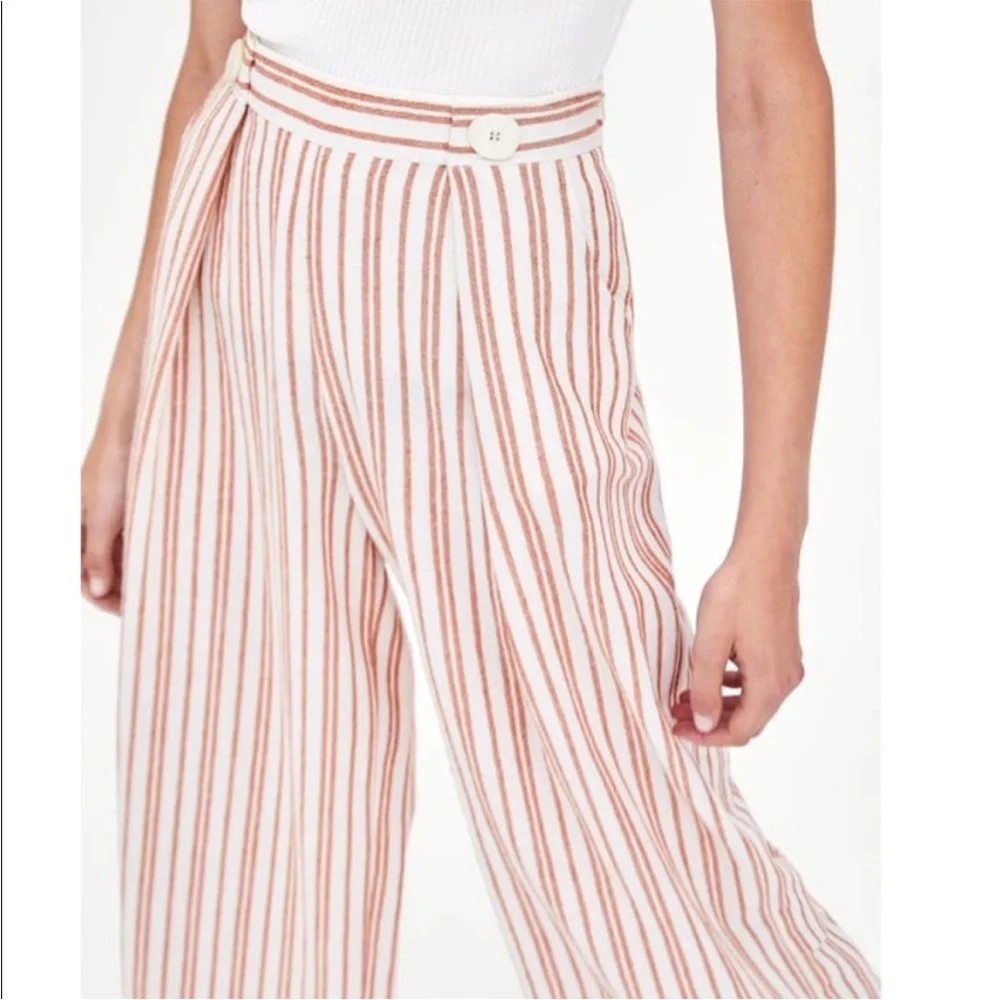 Zara TRF Collection Striped Wide Leg Trousers Medium NWOT